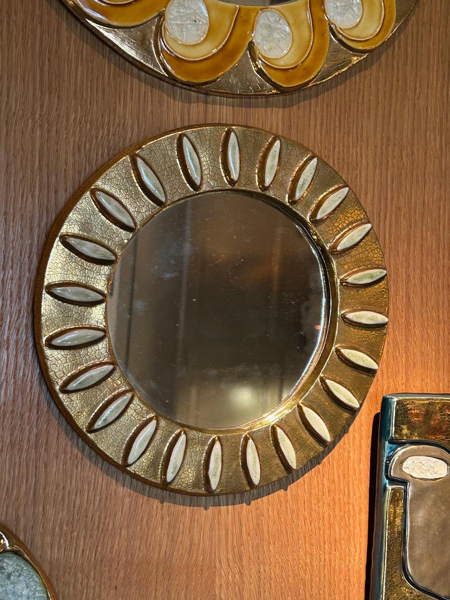 Ceramic mirror by Mithé Espelt, France, 1960's For Sale 2