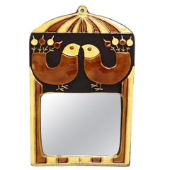 Ceramic Mirror by Mithé Espelt, France, 1960s