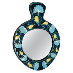 Ceramic mirror by Mithé Espelt, France, 1960s