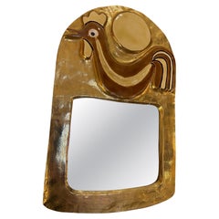 Ceramic mirror by Mithé Espelt, France, 1960's