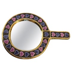 Specchio in ceramica di Mithé Espelt, Francia, anni '60
