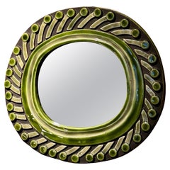 Keramischer Spiegel von Mithé Espelt, Frankreich, 1960er Jahre
