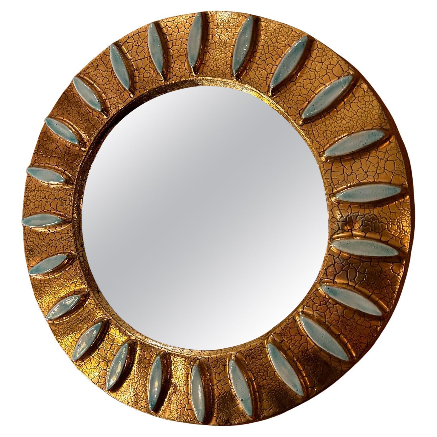 Ceramic mirror by Mithé Espelt, France, 1960
s