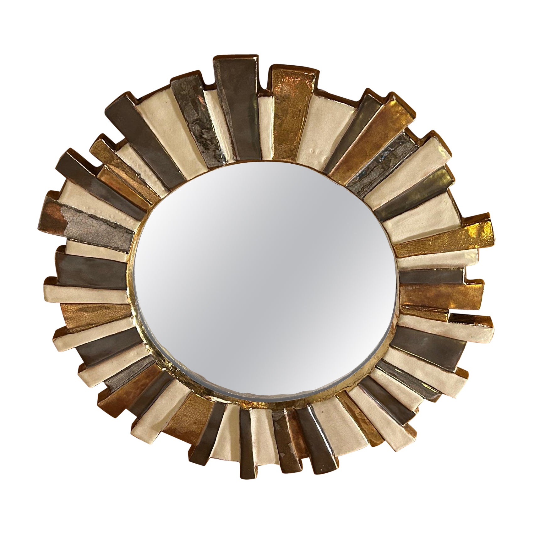 Ceramic mirror by Mithé Espelt, France, 1960
s For Sale