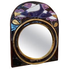 Ceramic Mirror by Mithé Espelt, France, 1970s