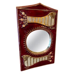 Ceramic Mirror by Mithé Espelt, France, 1970s
