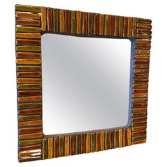 Ceramic Mirror by Mithé Espelt, France, 1970s