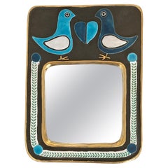 Ceramic Mirror by Mithé Espelt, France, circa 1970