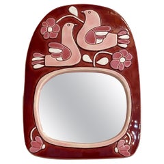 Ceramic Mirror by Mithé Espelt, France, circa 1970