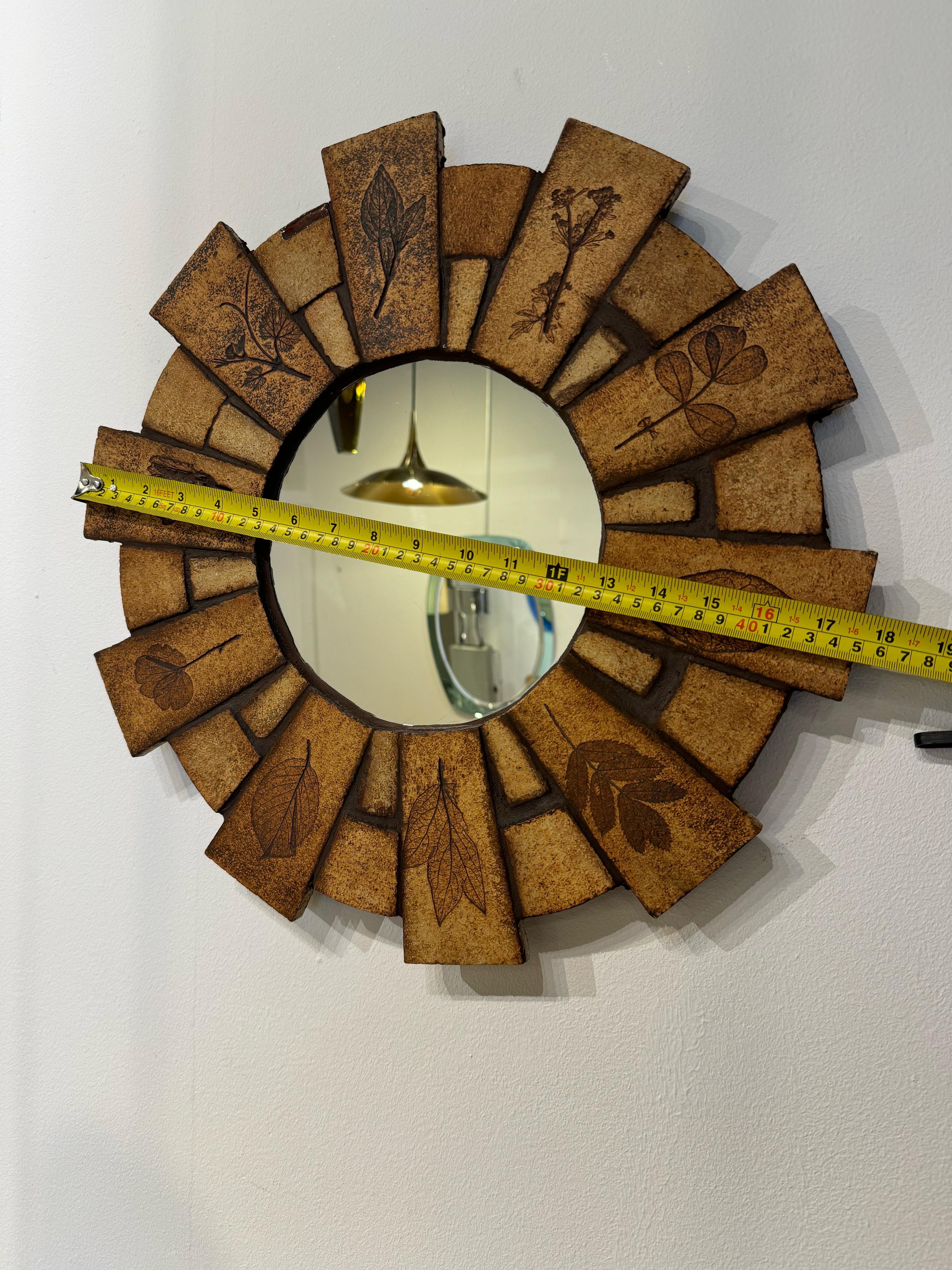 Mid-20th Century Ceramic Mirror by Roger Capron, Signed, 1960s For Sale