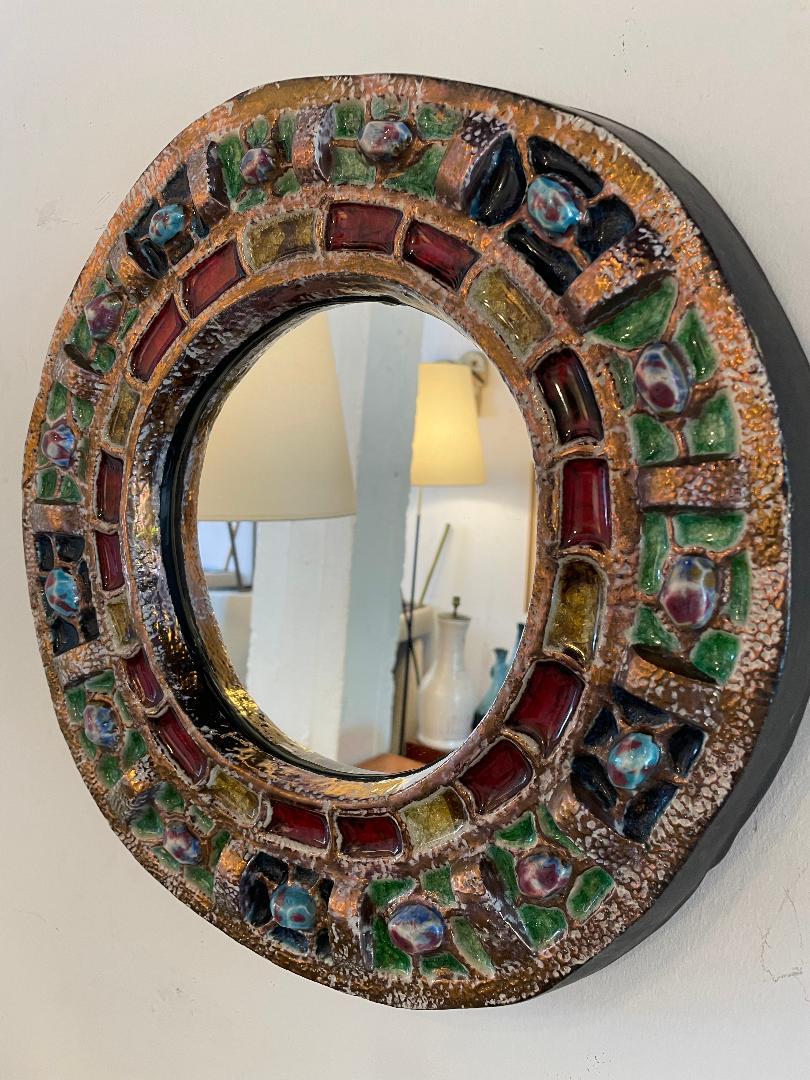 Ceramic mirror by Roger Guerin 1950'S  For Sale 1