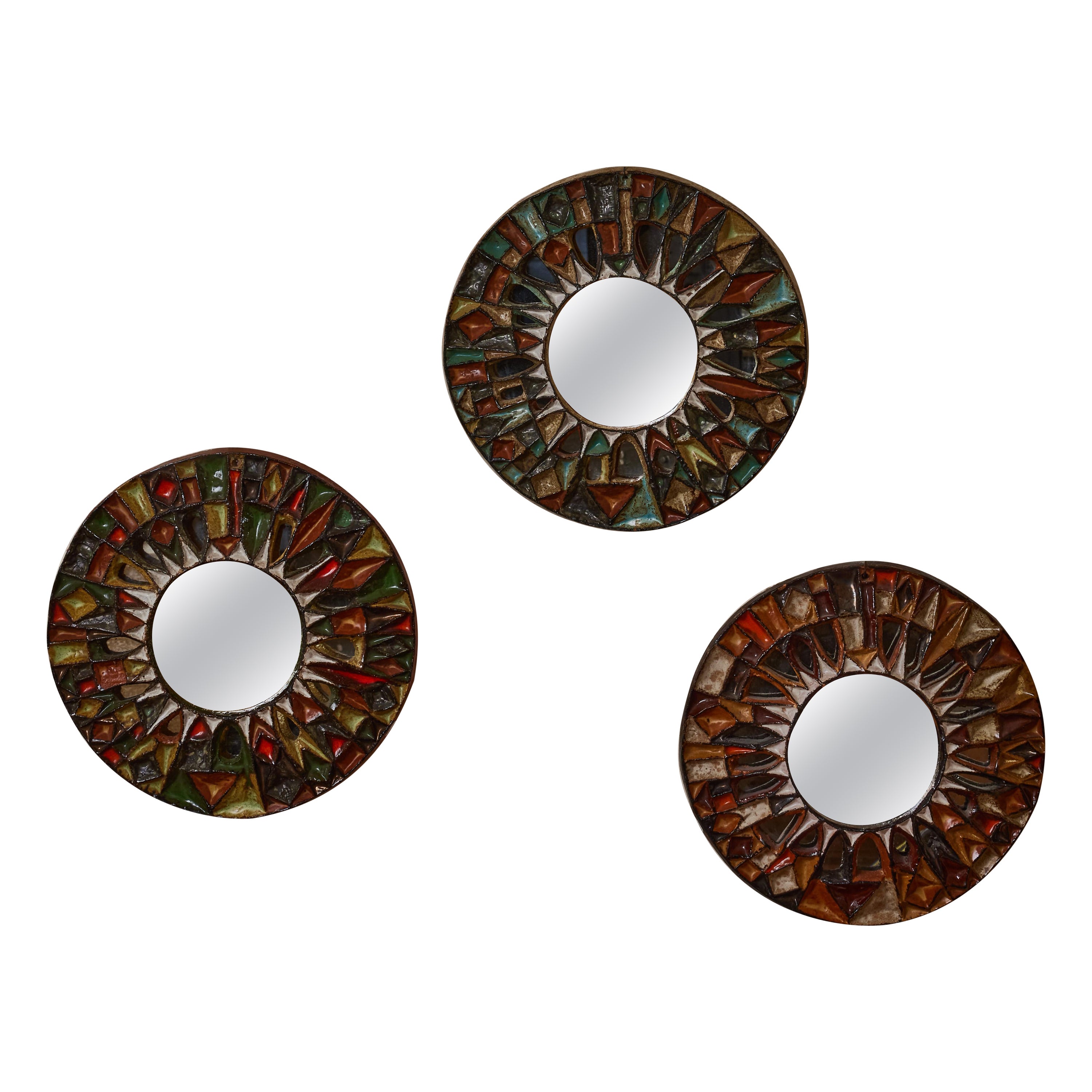 Specchio in ceramica di Roland Zobel in vendita