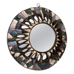 Specchio in ceramica di Roland Zobel, Francia, anni '60