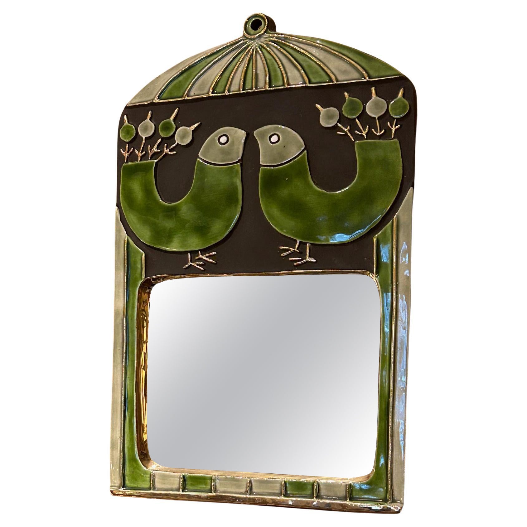 Keramikspiegel "Käfig" von Mithé Espelt, Frankreich, 1960er Jahre im Angebot