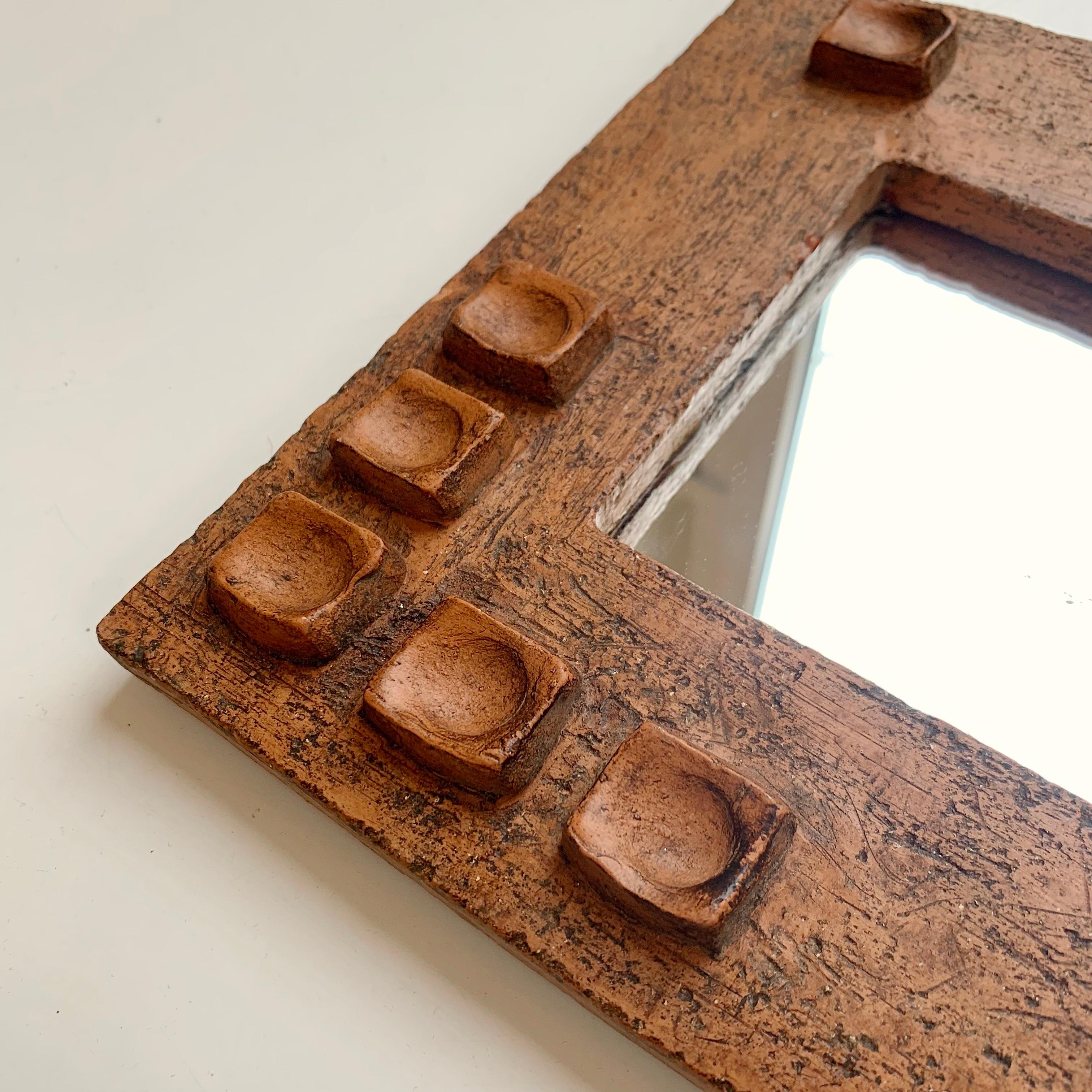 Ceramic Mirror With Abstract Composition circa 1950, France. For Sale 1