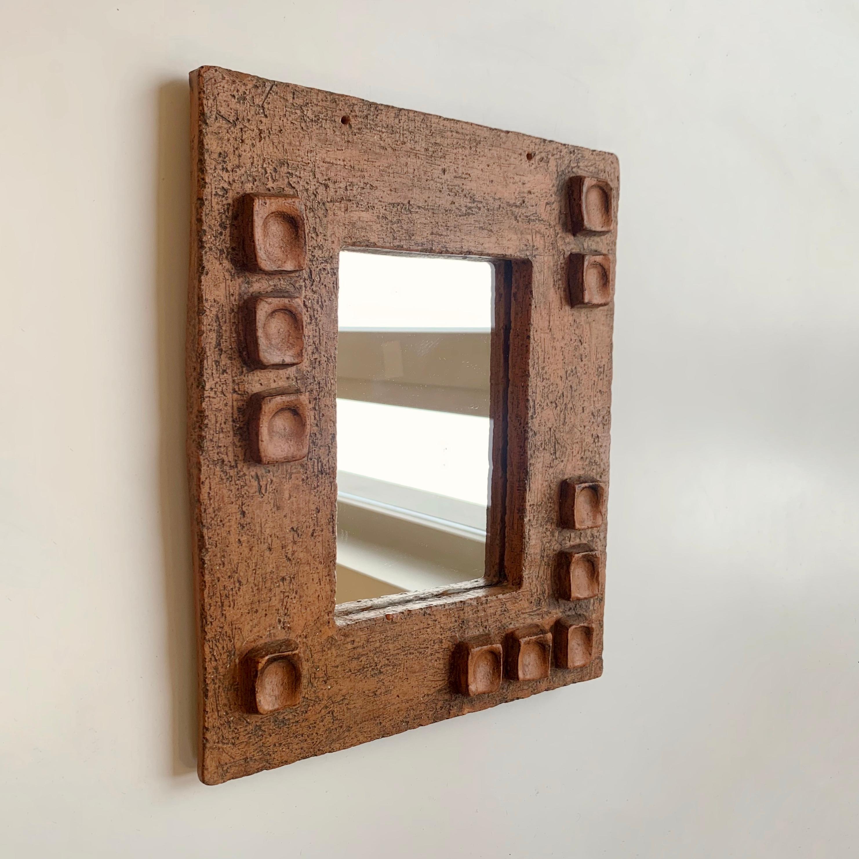 Ceramic Mirror With Abstract Composition circa 1950, France. For Sale 2