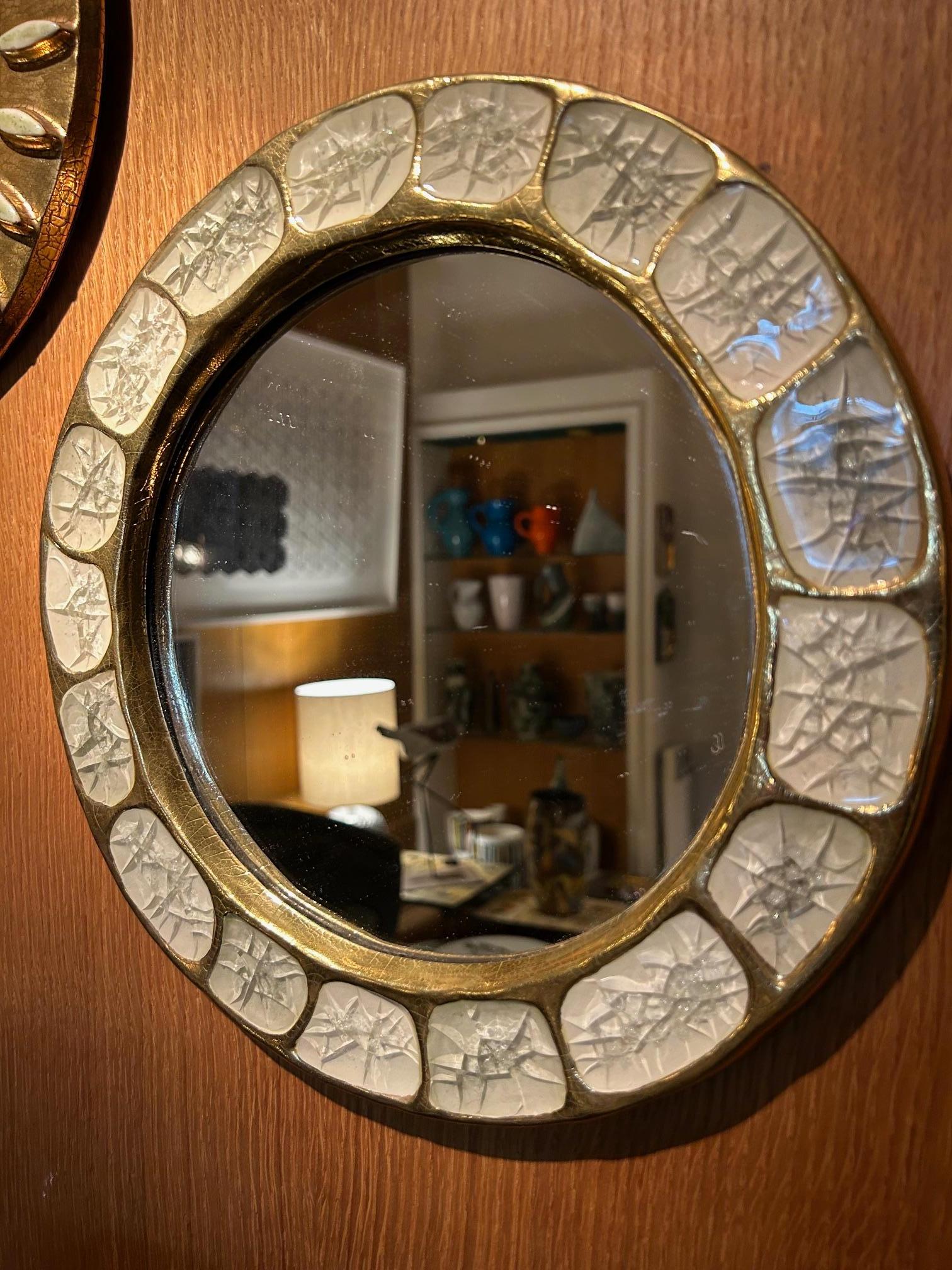Fin du 20e siècle Miroir en céramique 