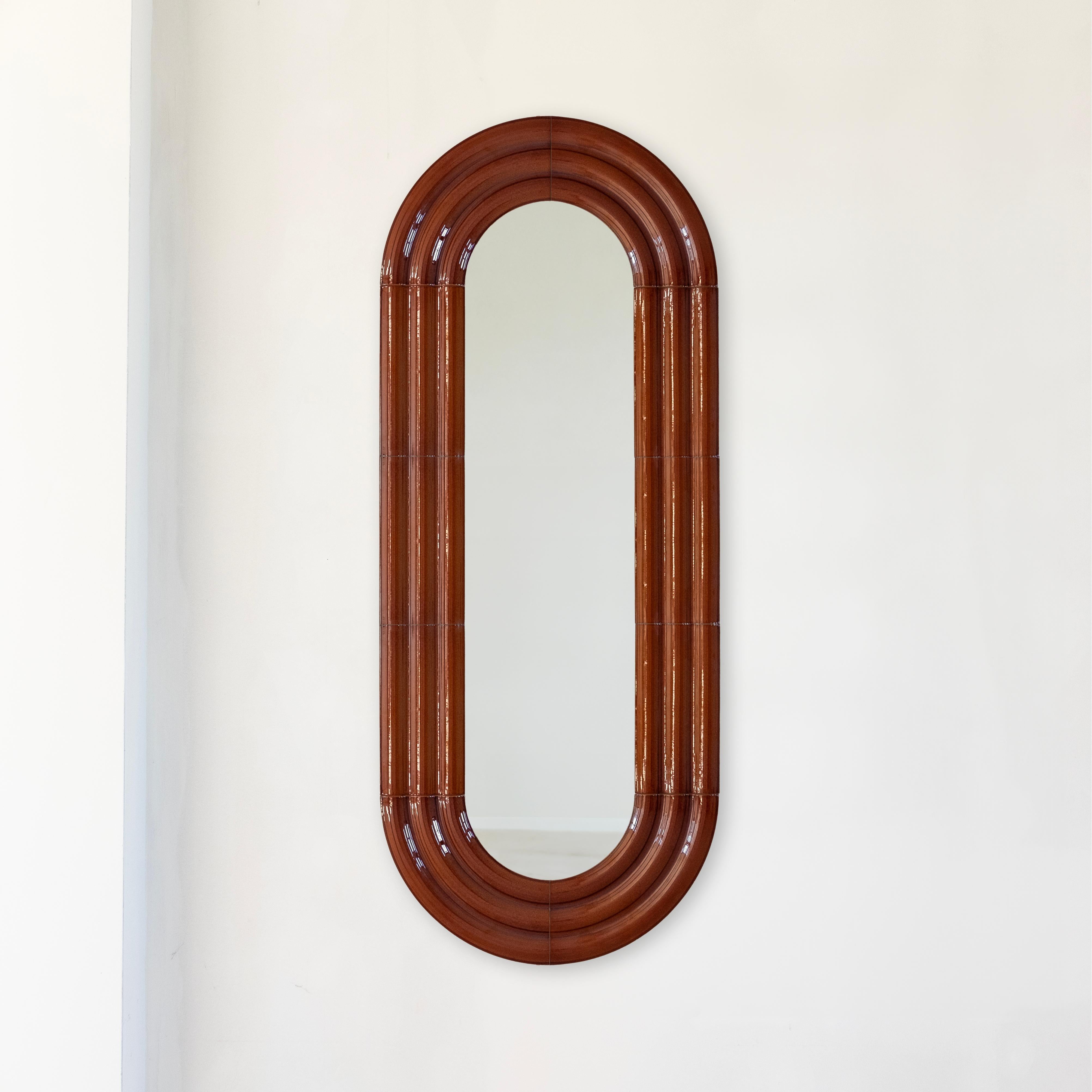 Ceramic Mirror ELO 60x150 RED by Pani Jurek For Sale 3