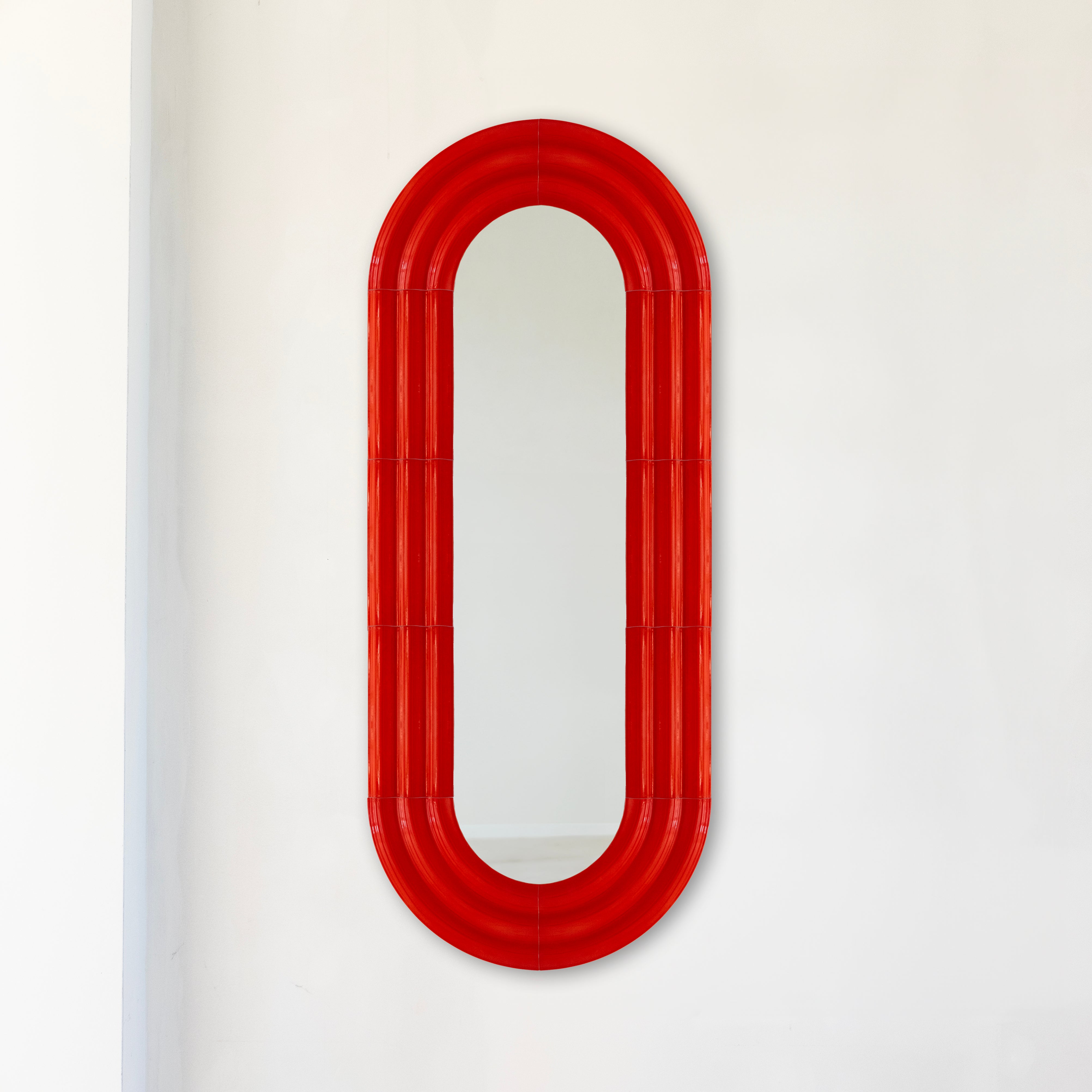 Ceramic Mirror ELO 60x150 RED by Pani Jurek For Sale
