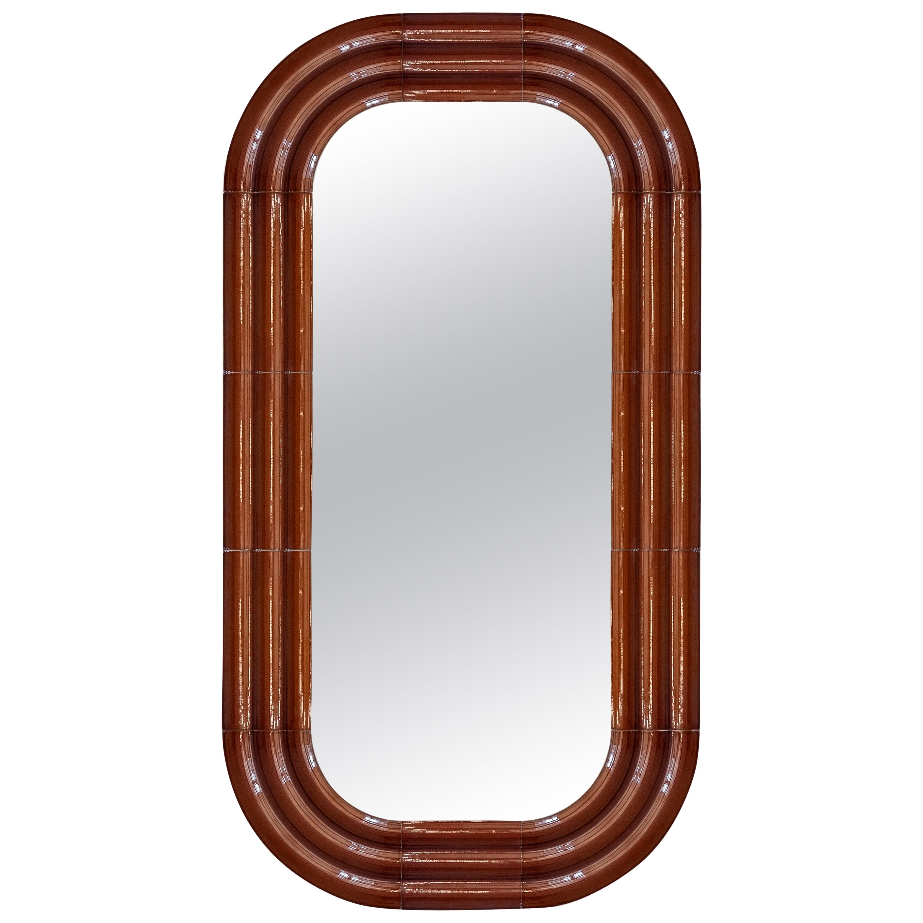 Specchio in ceramica ELO 80x150 MARRONE di Pani Jurek in vendita