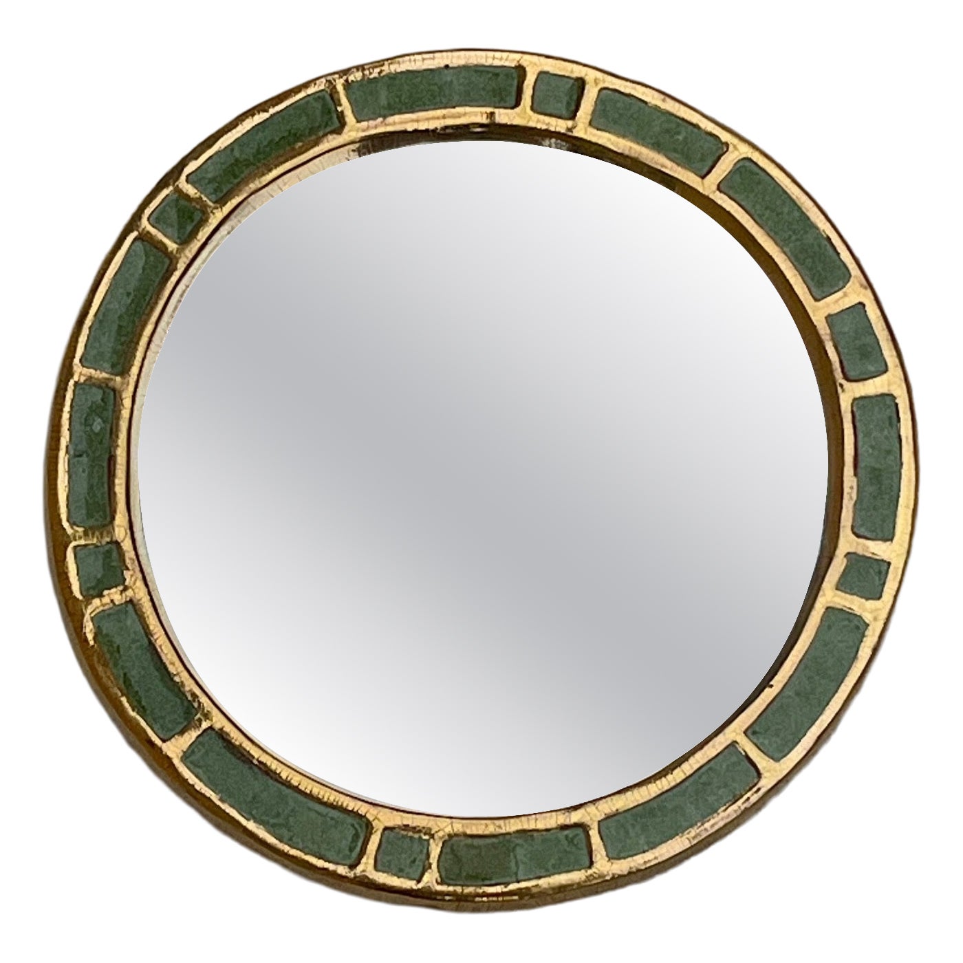 Specchio in ceramica "Engrenages" di Mithé Espelt, 1958 circa.
