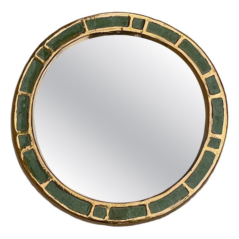 Ceramic mirror " Engrenages" by Mithé Espelt, circa 1958.