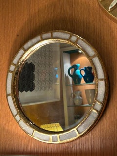 Ceramic mirror "Engrenages" by Mithé Espelt, France, 1960's