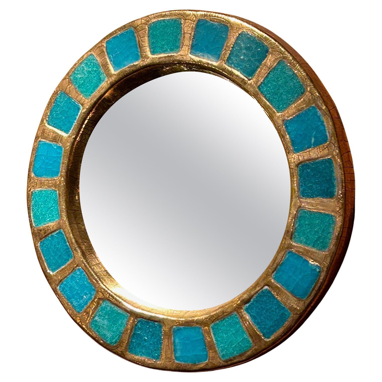Miroir en céramique "Engrenages" de Mithé Espelt, France, années 1960 en vente