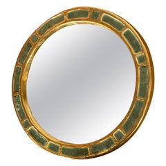 Ceramic mirror "Engrenages" by Mithé Espelt, France, 1960's