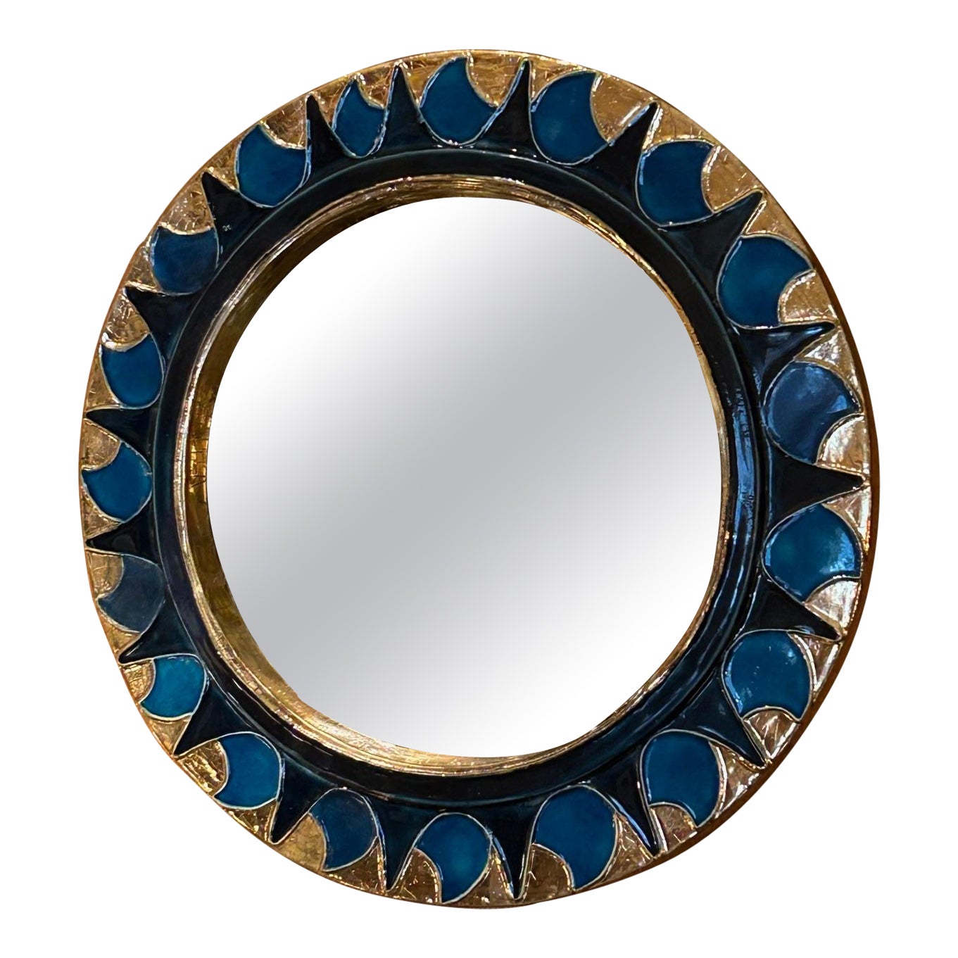 Miroir en céramique "Flammes" de Mithé Espelt, France, années 1960 en vente