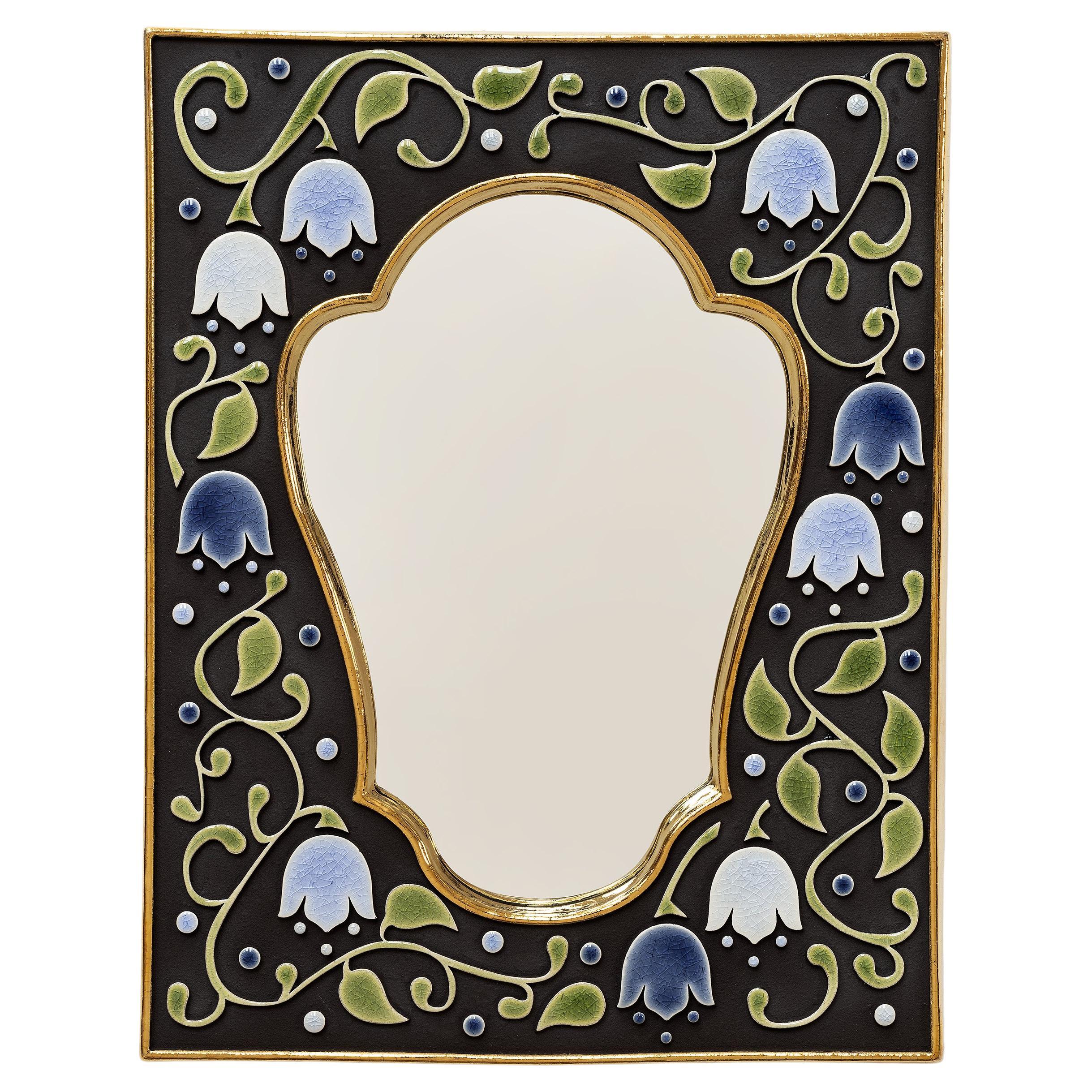 Ceramic Mirror - Fleuri Cornflower