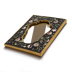 Specchio in ceramica - Fleuri  Rosa