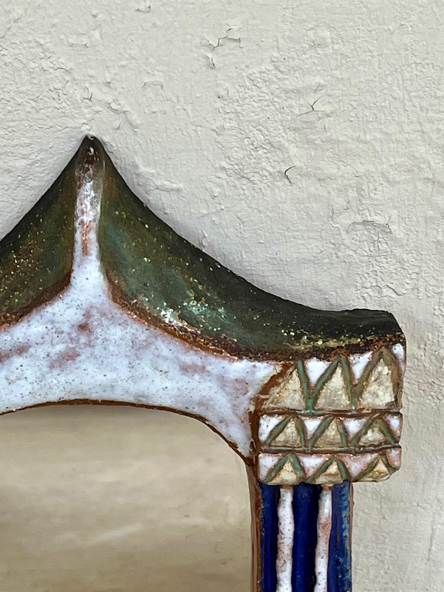 Mid-Century Modern Miroir en céramique Les Argonautes, Vallauris, 1960. en vente