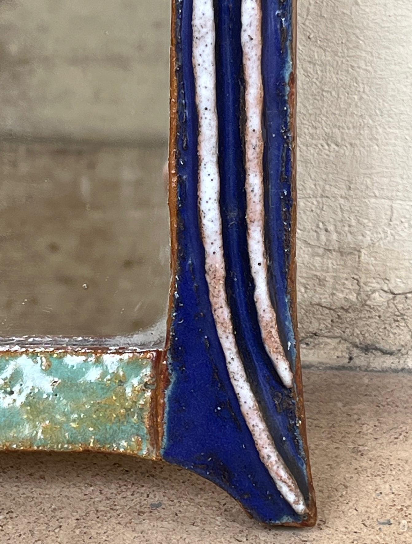 Vernissé Miroir en céramique Les Argonautes, Vallauris, 1960. en vente