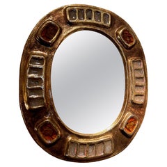 Ceramic mirror "Merida" by Mithé Espelt, France, 1960's
