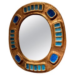 Ceramic mirror "Mérida" by Mithé Espelt, France, 1960
s