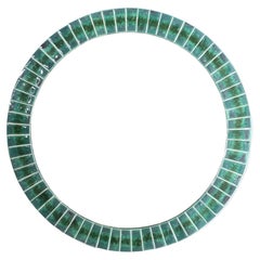 Ceramic Mirror Mosaic Round Shape, Midcentury, France