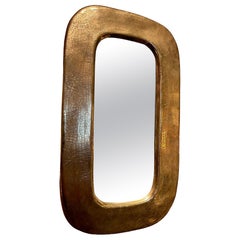 Ceramic mirror "OBLONG" by Mithé Espelt, France, 1960's