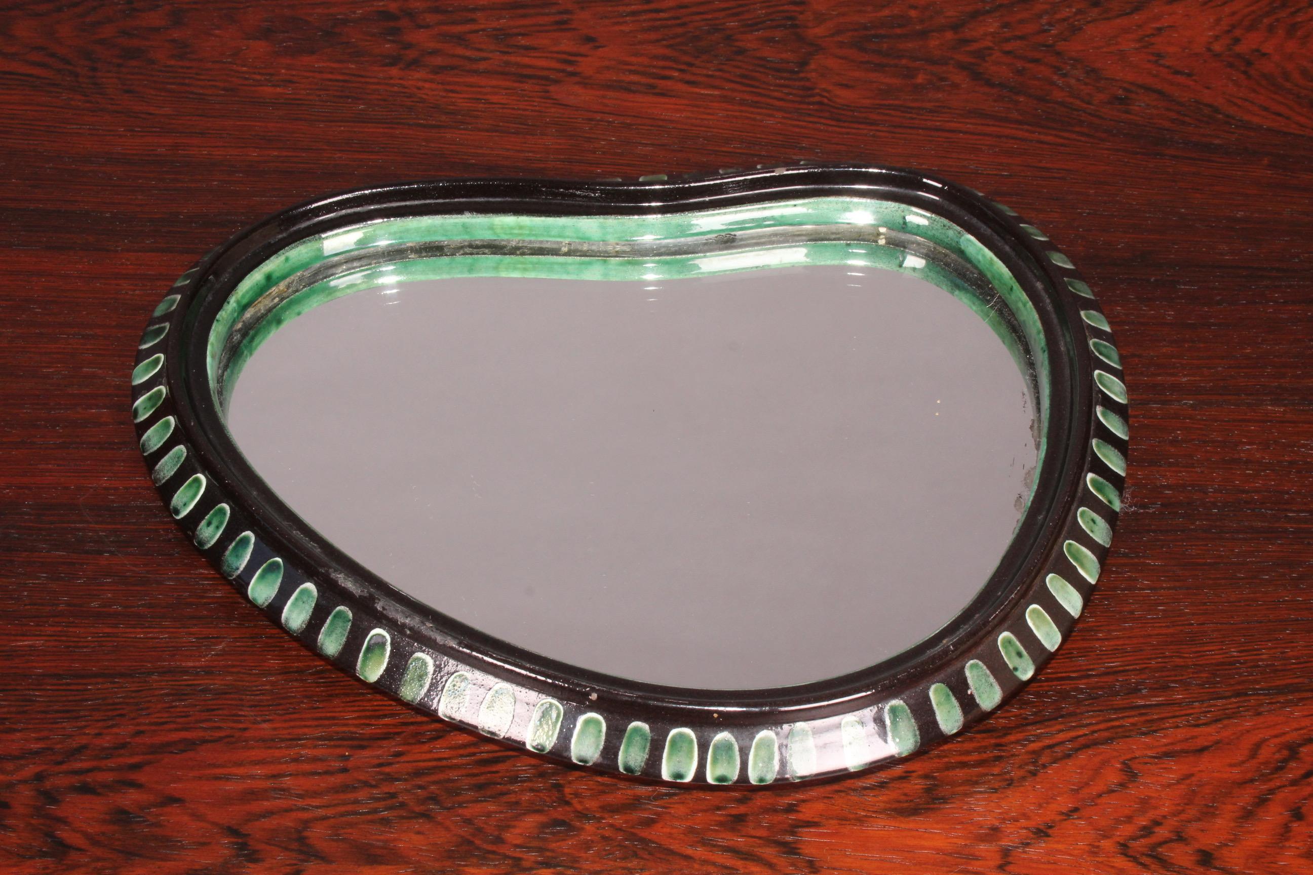 Mid-20th Century Ceramic Mirror Signed Lanz Gwatt