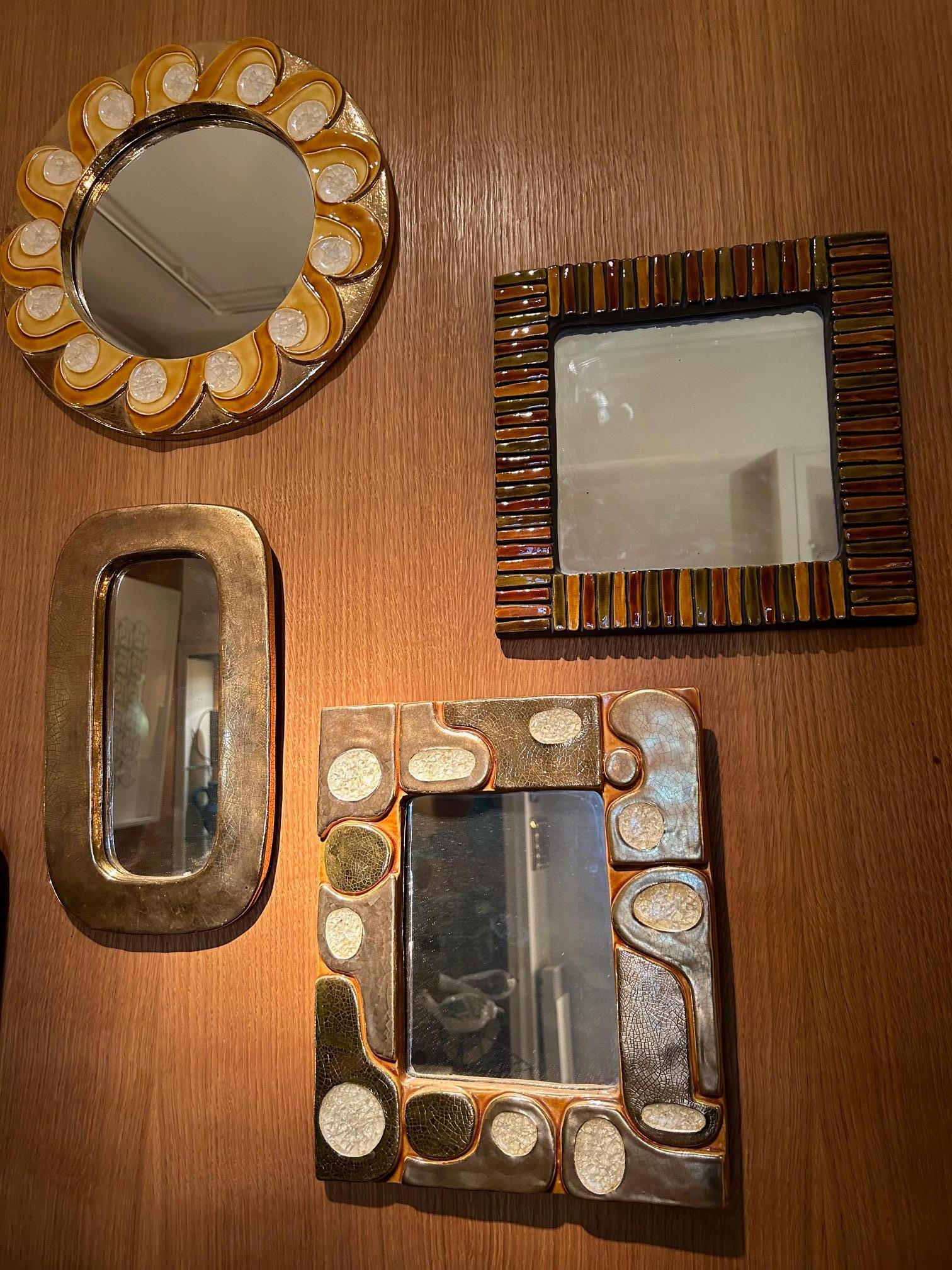 French Ceramic mirror 