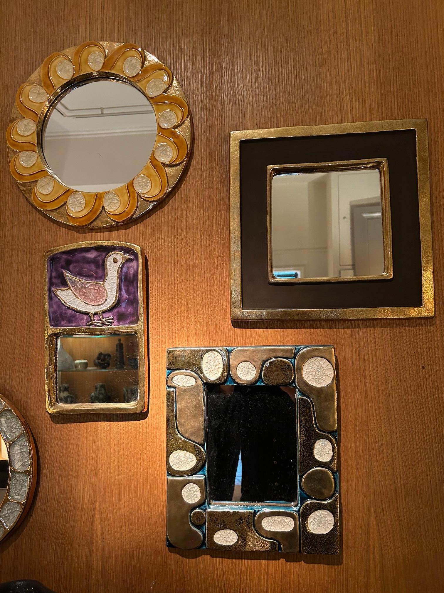 Fin du 20e siècle Miroir en céramique 
