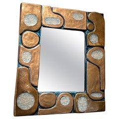 Ceramic mirror "Ouvea" by Mithé Espelt, France, 1960
s