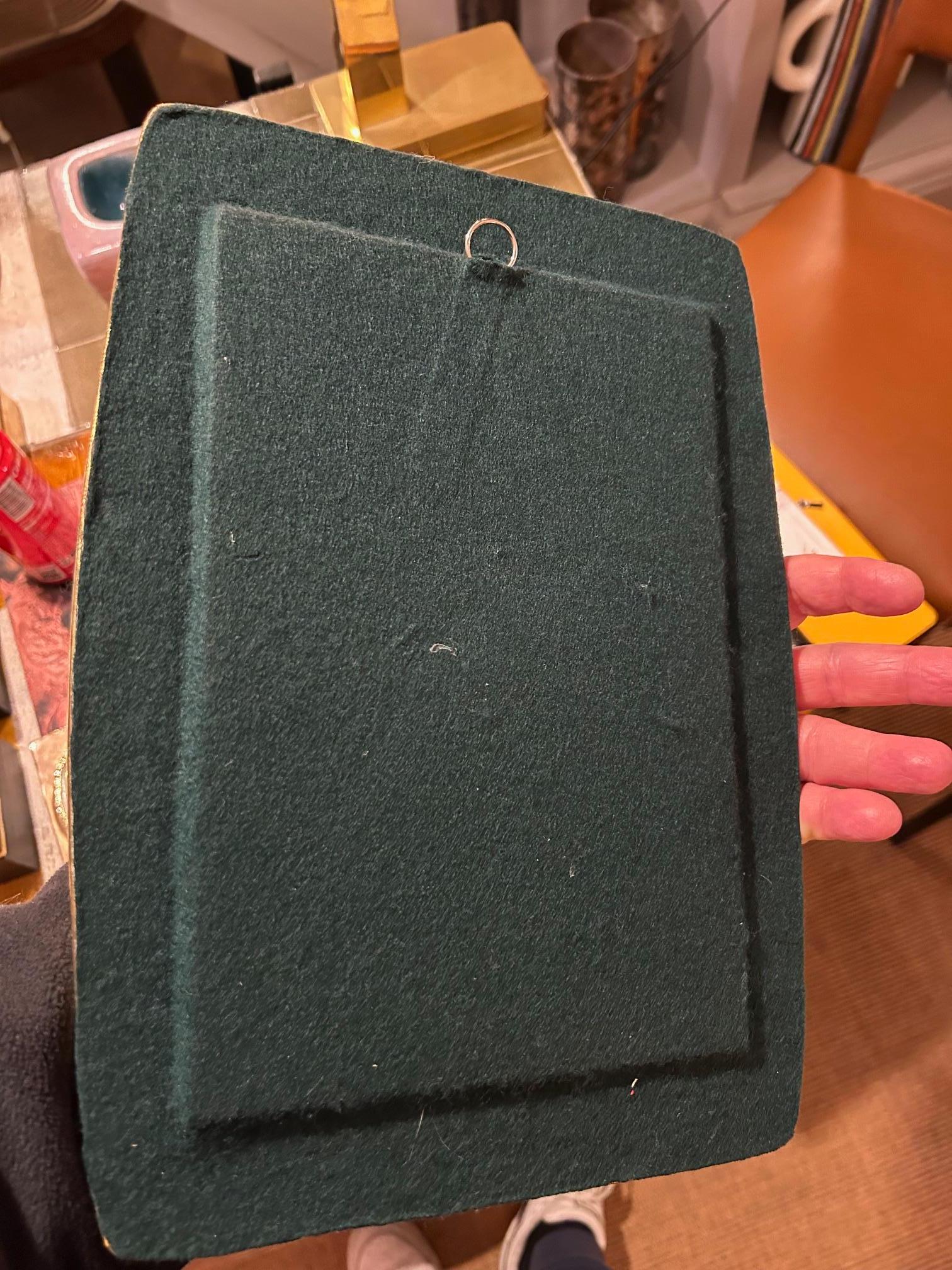 Keramikspiegel von Mithé Espelt, pate de verre Dekor, Frankreich, 1970er Jahre