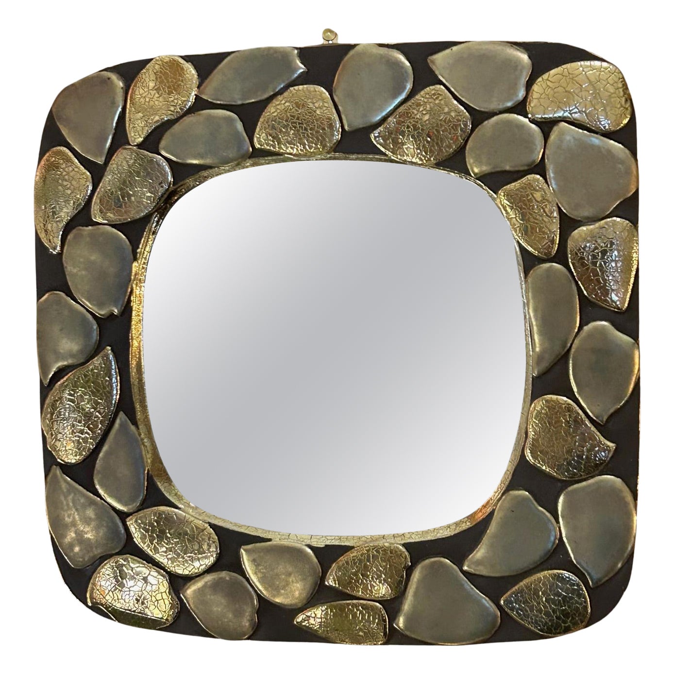 Miroir en céramique "Pétales" de Mithé Espelt, France, années 1960