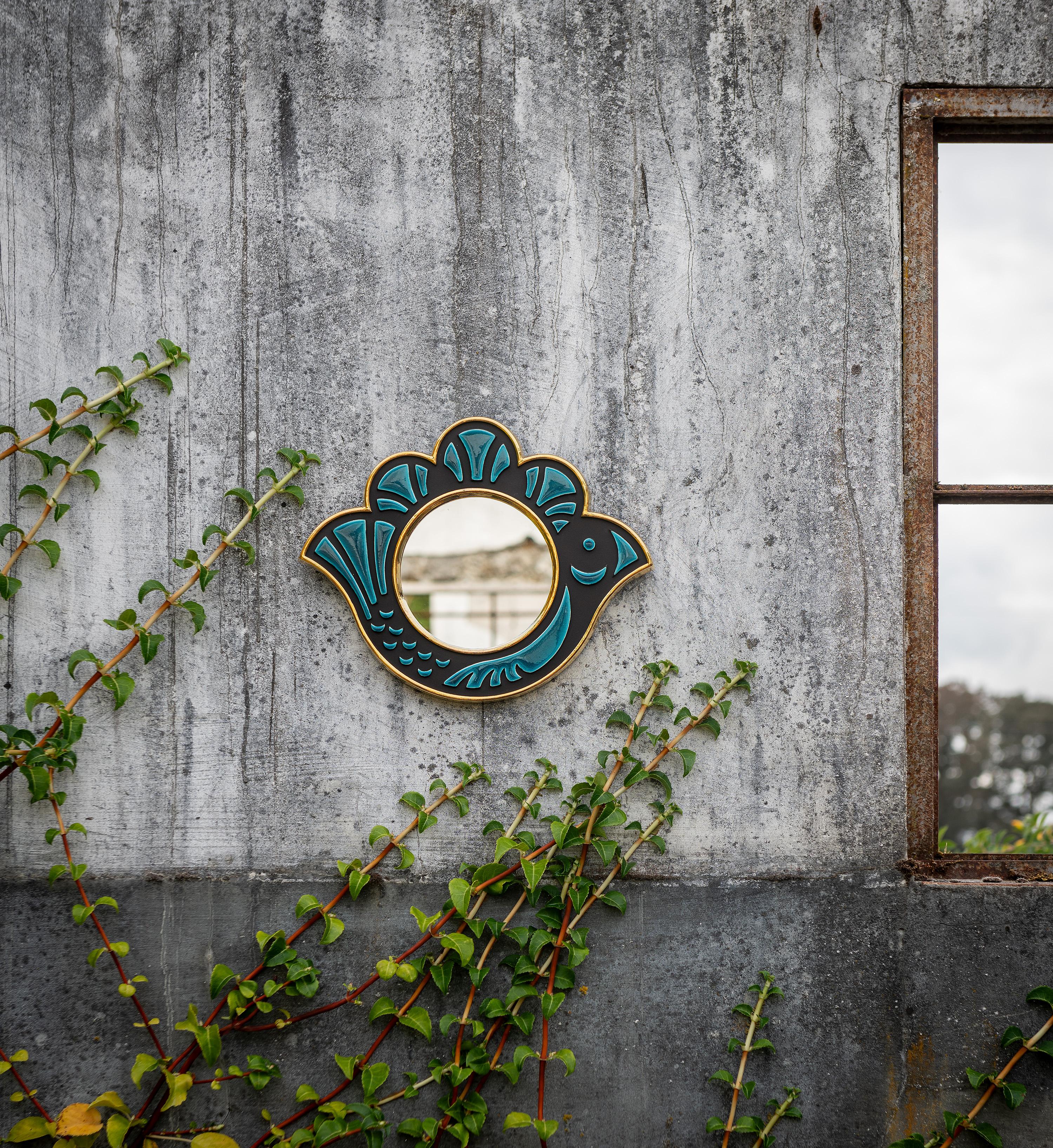 XXI secolo e contemporaneo Specchio in ceramica - Poulette  Oceano in vendita
