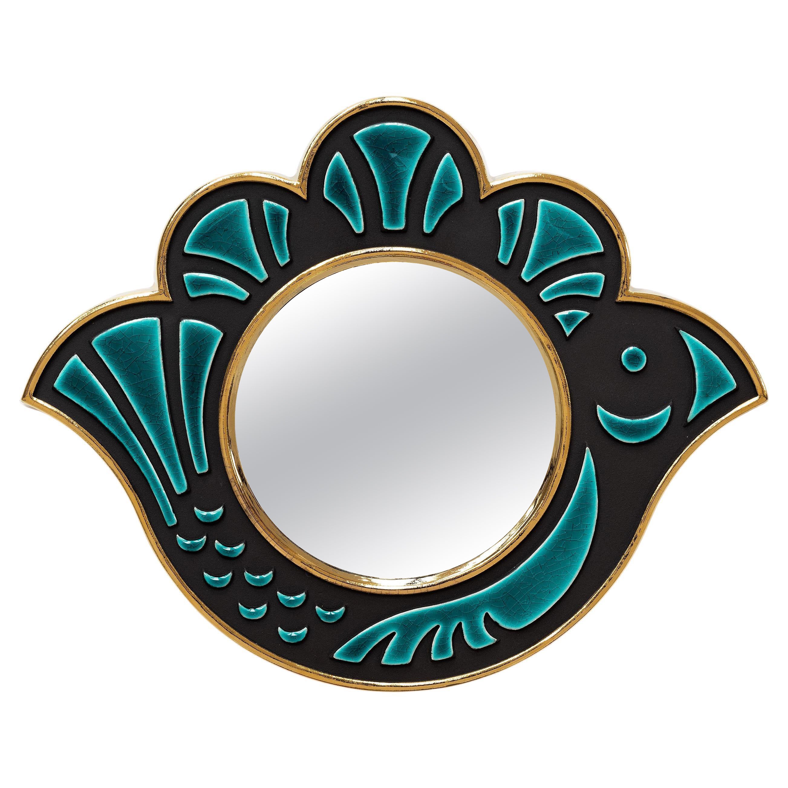 Miroir en céramique - Poulette  Océan