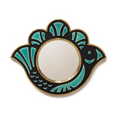 Miroir en céramique - Poulette Turquoise