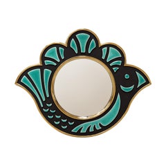 Ceramic Mirror - Poulette  Turquoise