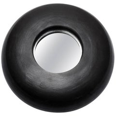 Ceramic Mirror with black glaze decoration by Mia Jensen.