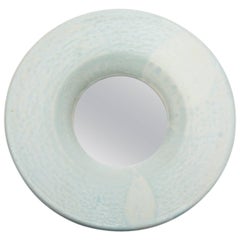 Ceramic Mirror with green glaze decoration by Mia Jensen.